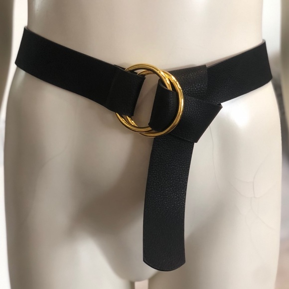 Vegan Leather Double Ring Cincher Belt - Picture 5 of 5